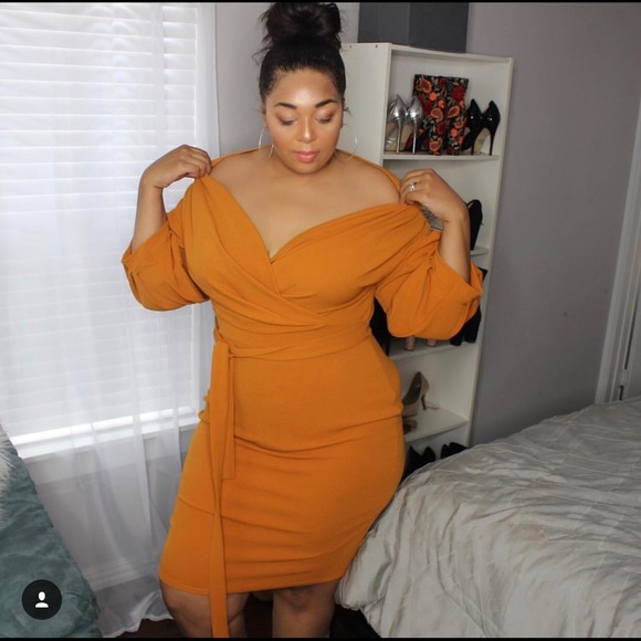 mustard colored plus size dress